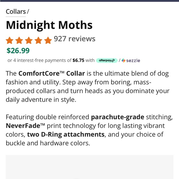 New Tags for Hope Collar and Leash Midnight Moths - Picture 3 of 7